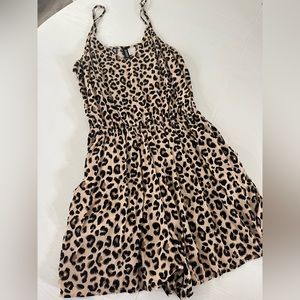 Divided Leopard Print shorts Romper